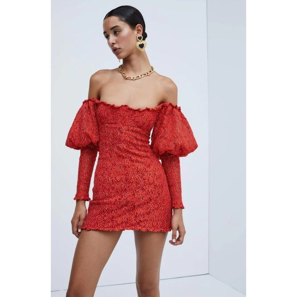 For Love and Lemons Clarisse Off The Shoulder Mini Dress with Glows